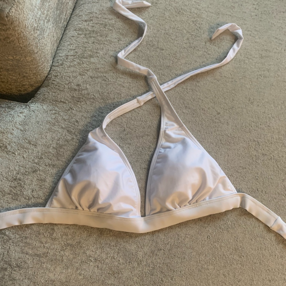 Plain white bathing suit top